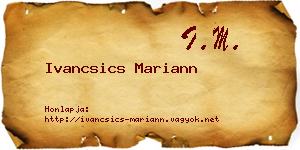 Ivancsics Mariann névjegykártya